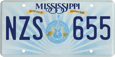 MS license plate NZS655