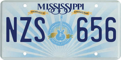 MS license plate NZS656