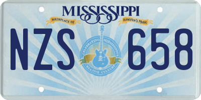MS license plate NZS658