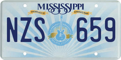MS license plate NZS659
