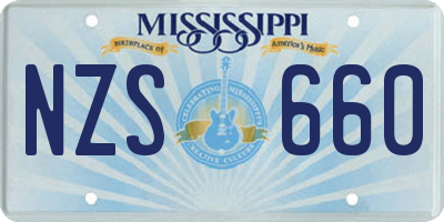 MS license plate NZS660
