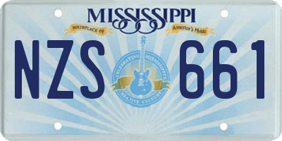 MS license plate NZS661