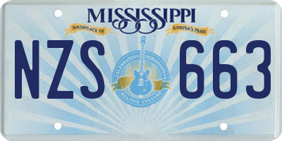 MS license plate NZS663
