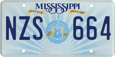 MS license plate NZS664