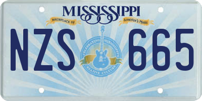 MS license plate NZS665