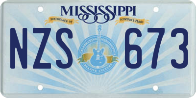 MS license plate NZS673