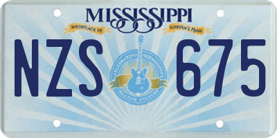 MS license plate NZS675