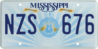 MS license plate NZS676