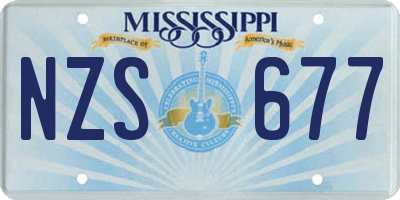 MS license plate NZS677