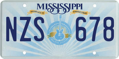 MS license plate NZS678