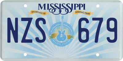 MS license plate NZS679
