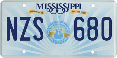 MS license plate NZS680