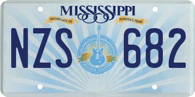 MS license plate NZS682