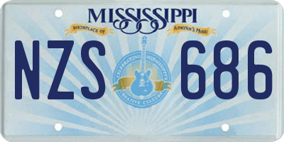 MS license plate NZS686