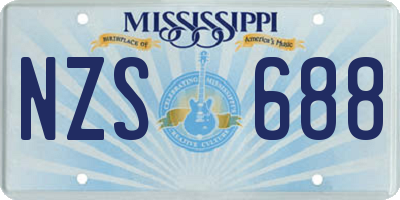 MS license plate NZS688