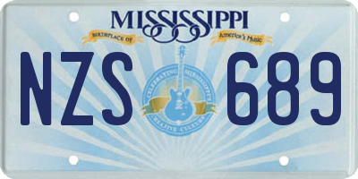 MS license plate NZS689
