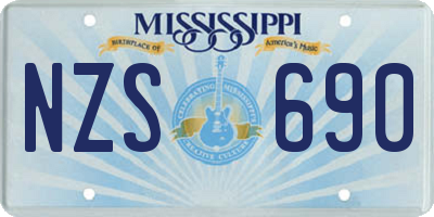 MS license plate NZS690