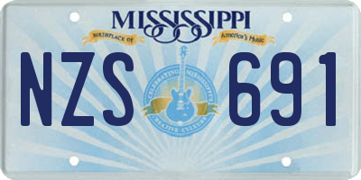 MS license plate NZS691
