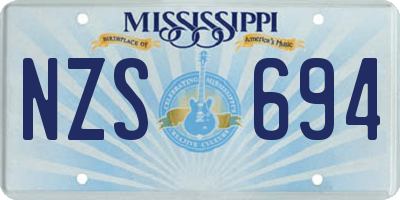 MS license plate NZS694