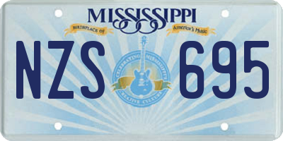 MS license plate NZS695