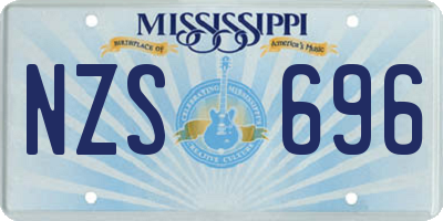 MS license plate NZS696