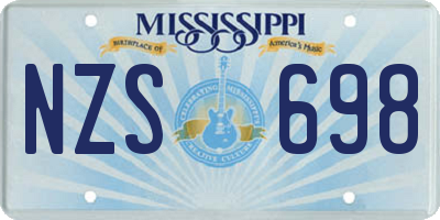 MS license plate NZS698