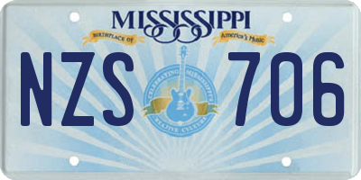 MS license plate NZS706