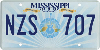 MS license plate NZS707
