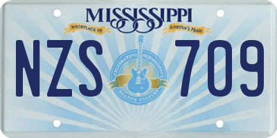 MS license plate NZS709