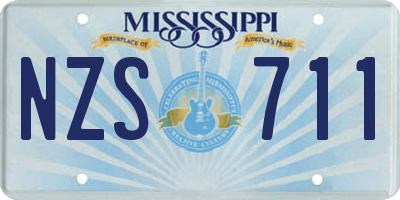 MS license plate NZS711