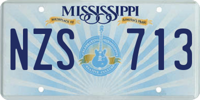 MS license plate NZS713