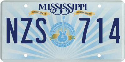 MS license plate NZS714