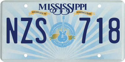 MS license plate NZS718