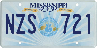 MS license plate NZS721