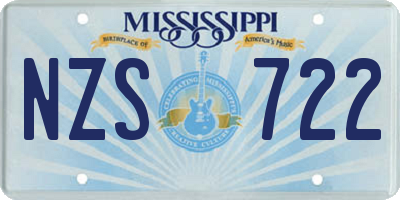 MS license plate NZS722