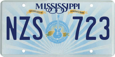 MS license plate NZS723