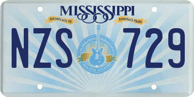 MS license plate NZS729