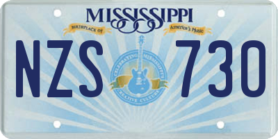 MS license plate NZS730
