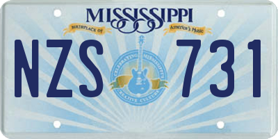 MS license plate NZS731