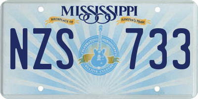 MS license plate NZS733