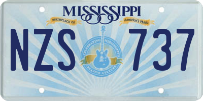 MS license plate NZS737