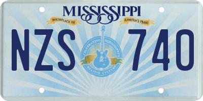MS license plate NZS740