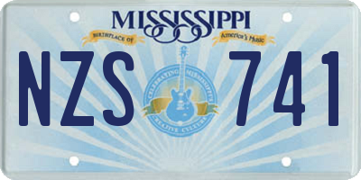 MS license plate NZS741