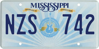 MS license plate NZS742