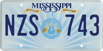 MS license plate NZS743
