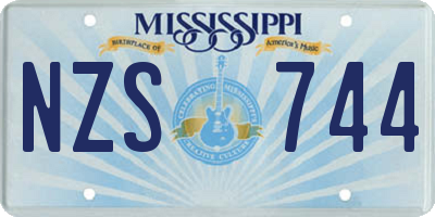 MS license plate NZS744
