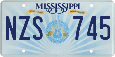 MS license plate NZS745