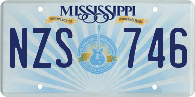 MS license plate NZS746