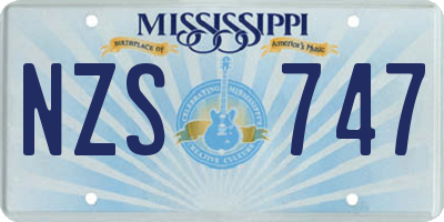 MS license plate NZS747