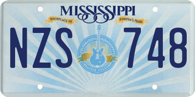 MS license plate NZS748